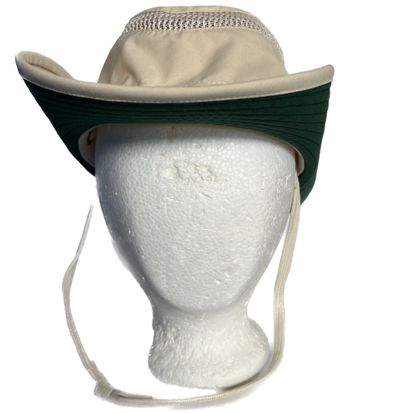 Tilley Endurables Airflo Hat Beige & Green Outdoor Hike Size 7 1/4 Strap Snaps - Picture 3 of 10